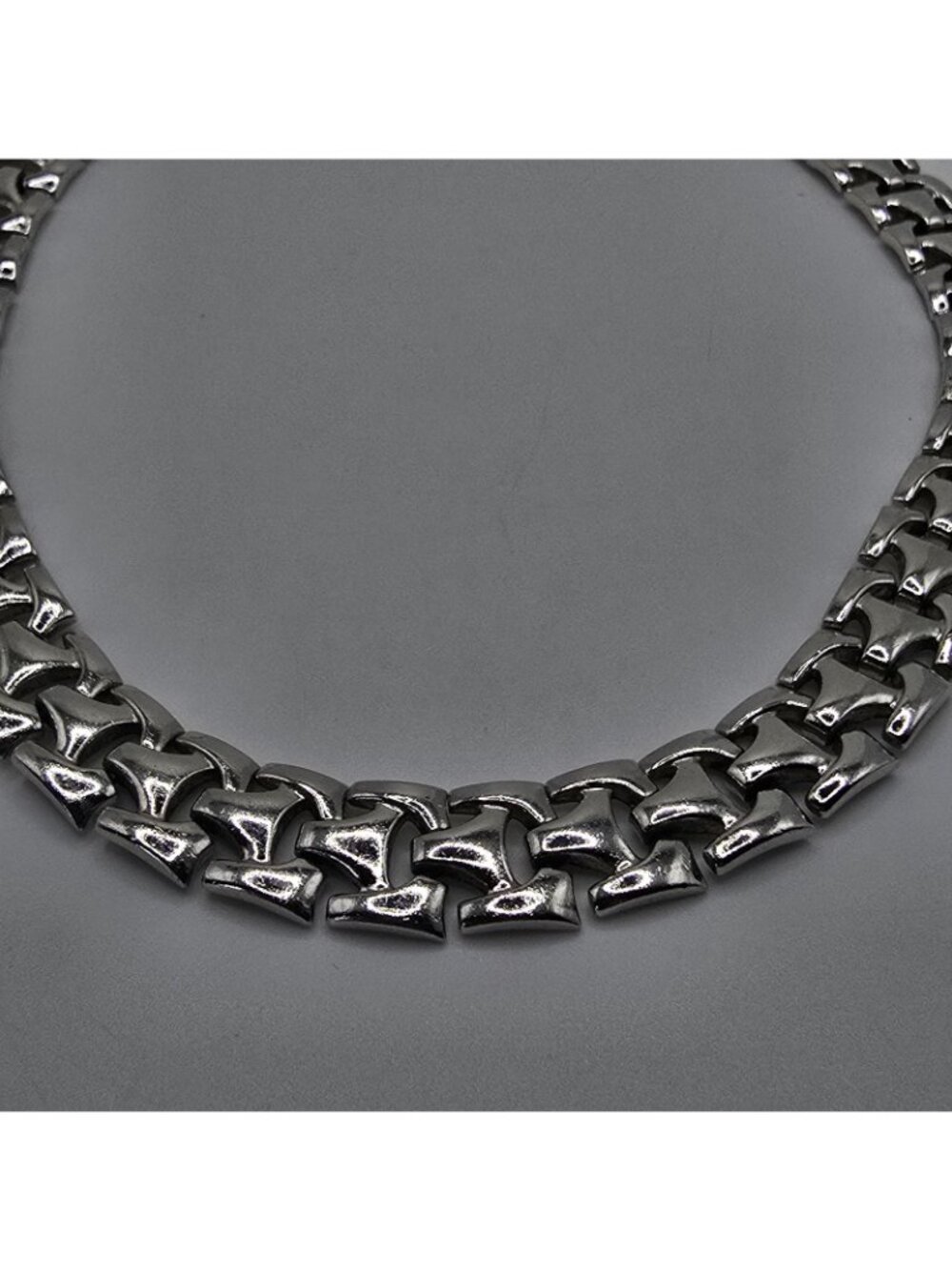 Vintage Trifari Silver Tone Link Necklace Chunky Chain Statement Pat Pend Signed - Picture 7 of 15